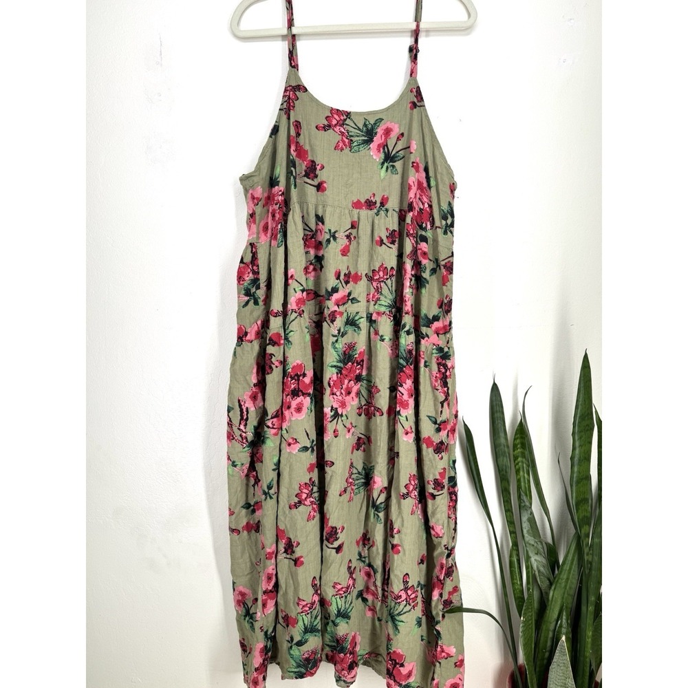 Romantic Floral Boho Maxi Dress Womens 2XL Lightweight Breathable Rustic Whimsy